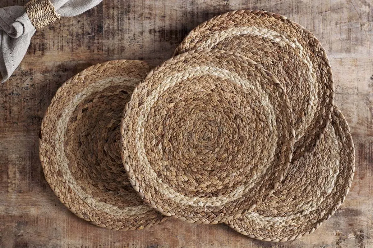 Lam Round Tablemats Set of 4 - Natural, Water Hyacinth product