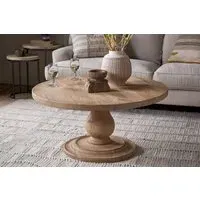 Laya Round Carved Coffee Table - Natural