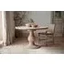 Laya Small Round Carved Wood Table - Natural