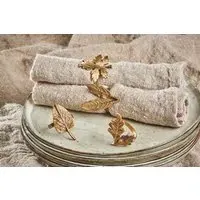 Leaf Napkin Rings Set of 4 - Antique Brass