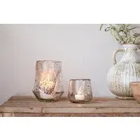 Linora Small Tealight Holder - Clear, Recycled Glass