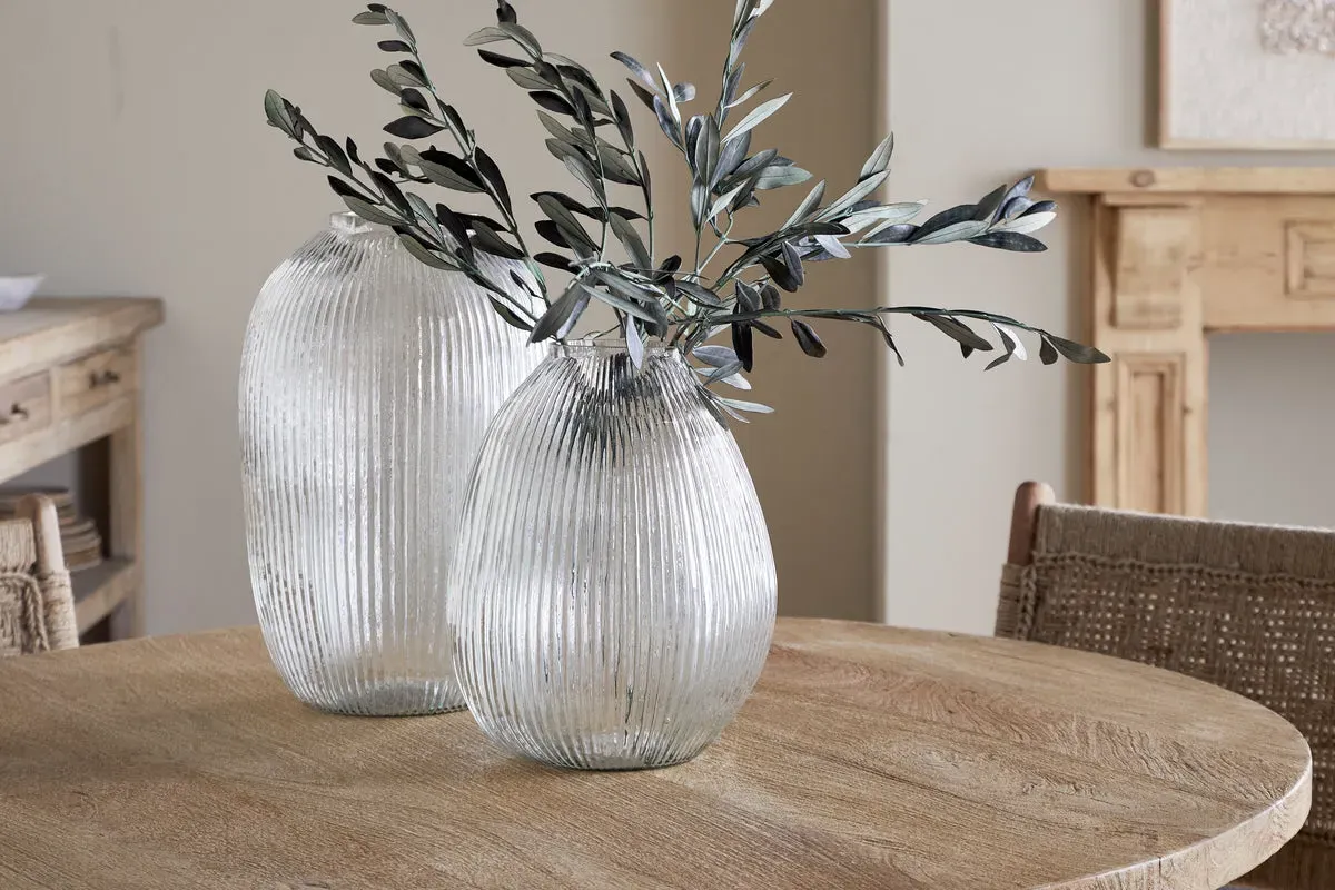 Linsy Small Ribbed Glass Vase - Clear image