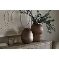 Linsy Small Ribbed Glass Vase - Smoke Brown alternate view
