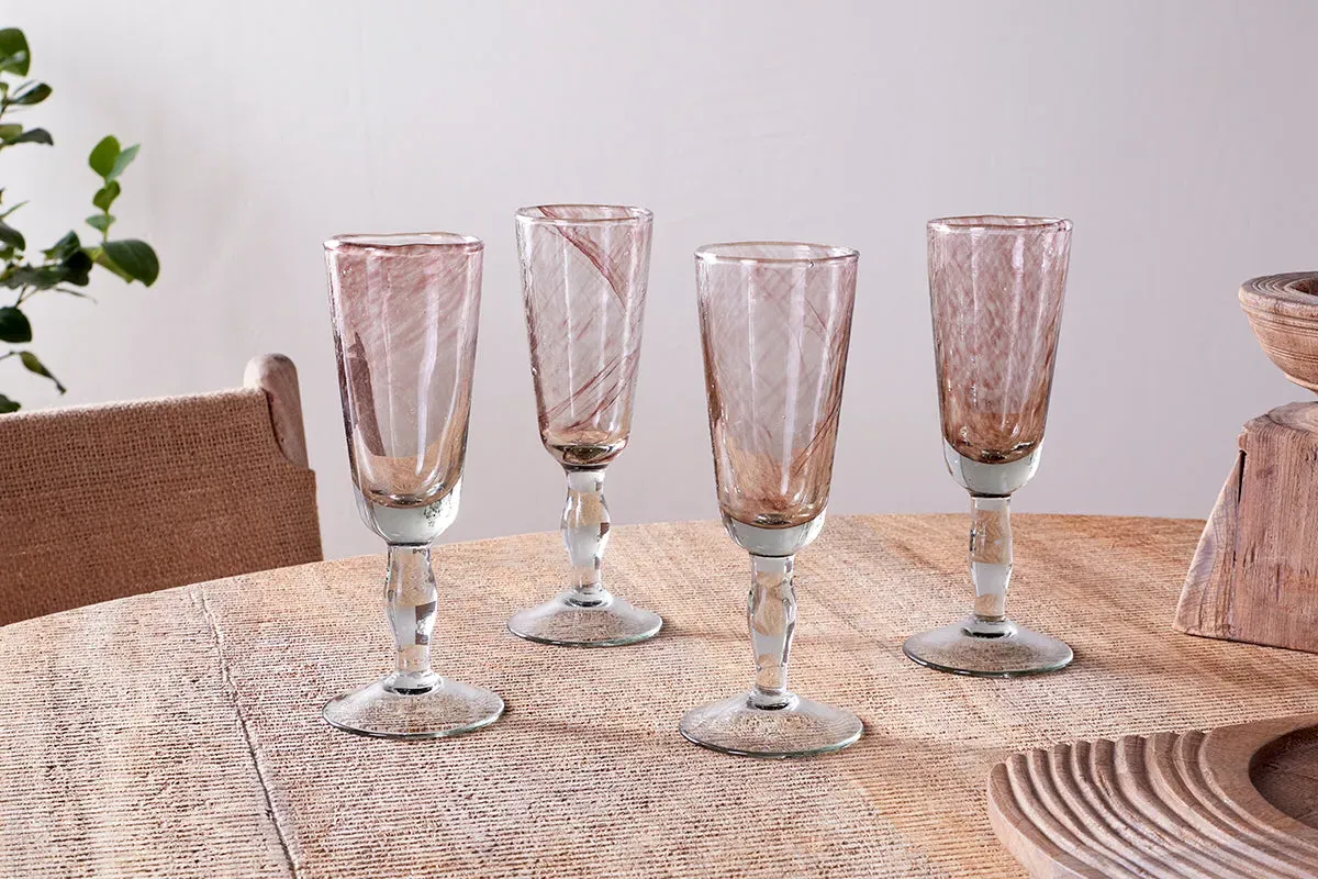 Llanera Champagne Glass Set Of 4 - Plum