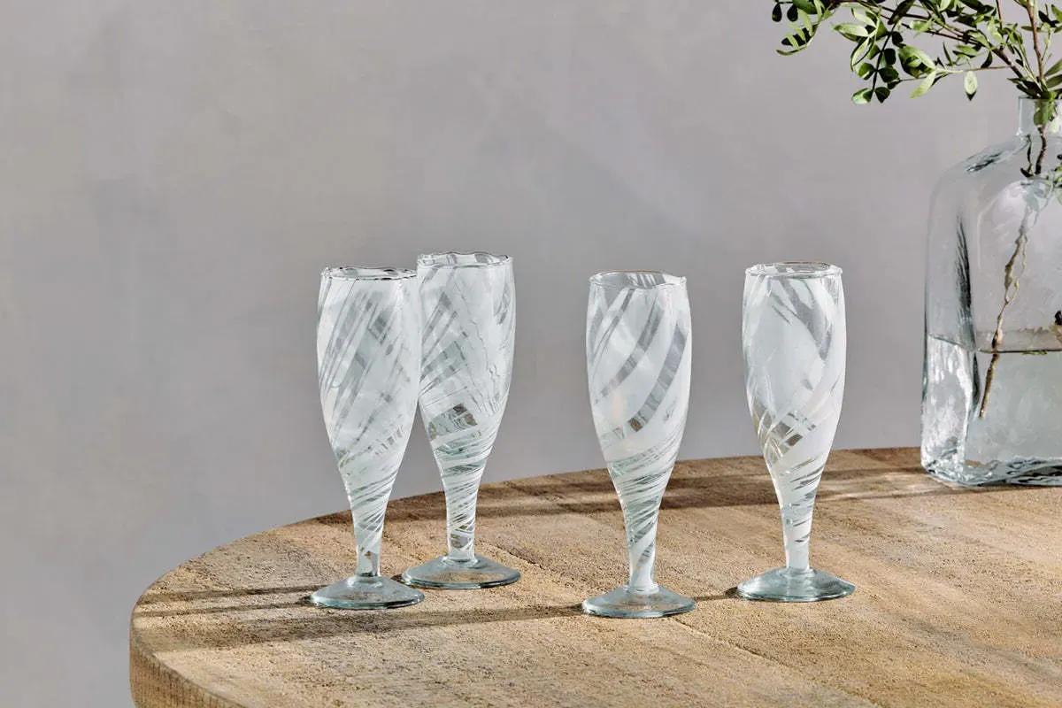 Lohara Champagne Glass Set Of 4 - White product