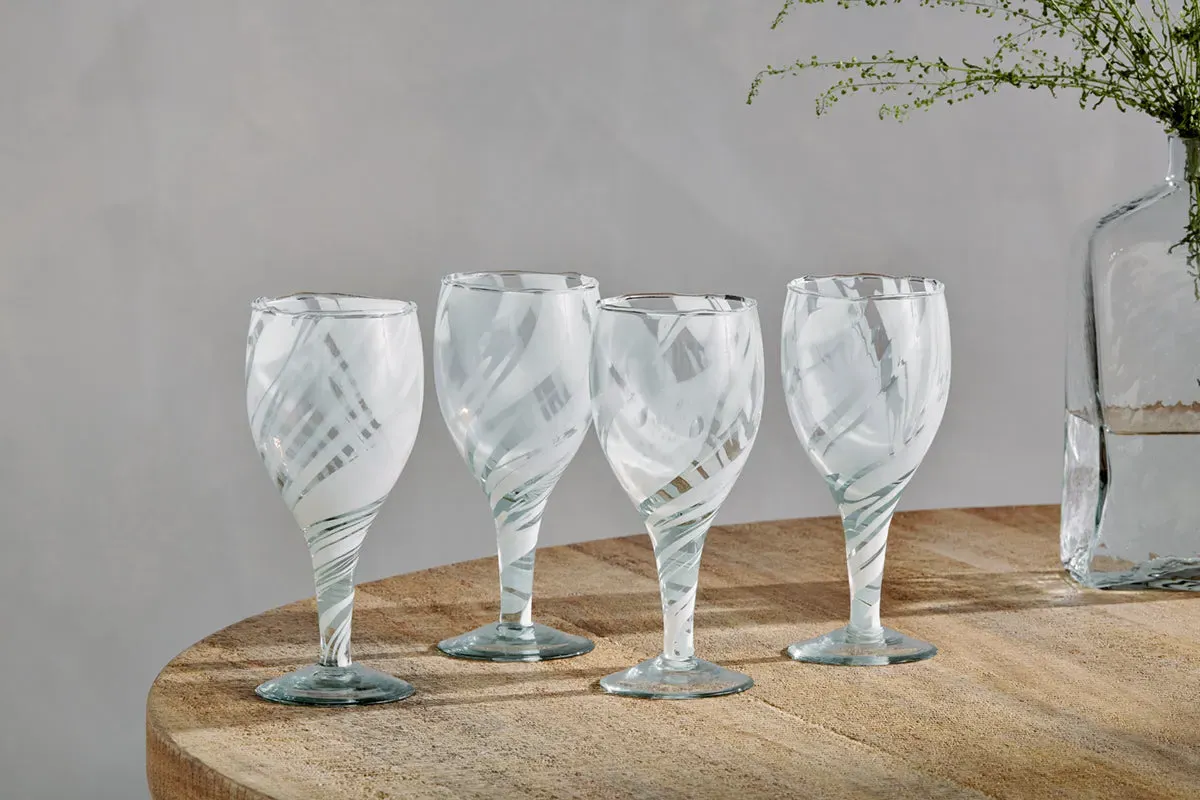 Lohara Wine Glass Set Of 4 - White