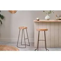 Loko Dining Stool - Rust, Mango Wood