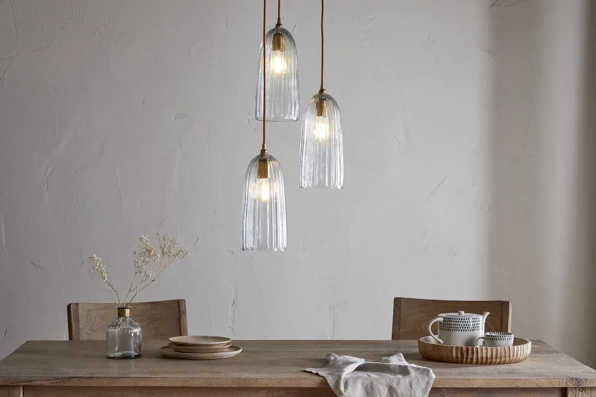 Lumina Fluted Recycled Glass Cluster Light - Clear product