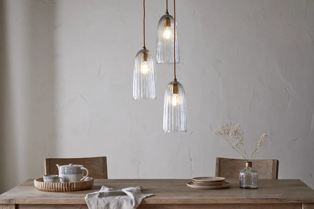 Lumina Fluted Recycled Glass Cluster Light - Clear image