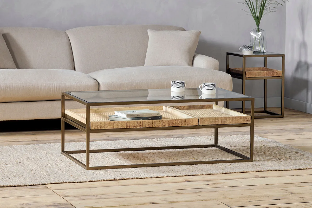 Luzon Display Coffee Table - Brass, Iron & Mango Wood