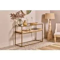 Luzon Display Console Table - Brass, Iron & Mango Wood