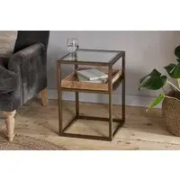 Luzon Display Side Table - Brass, Iron & Mango Wood
