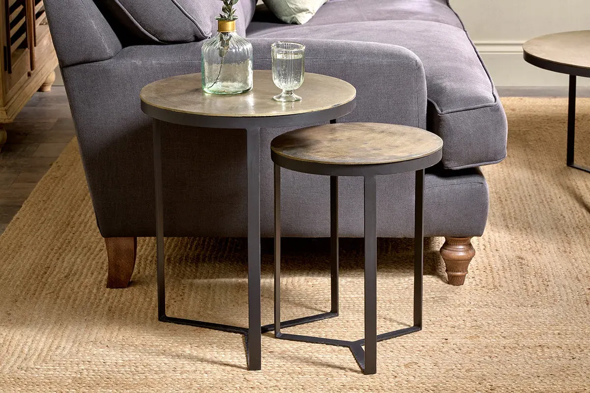 Maba Nesting Side Tables Set of 2 - Antique Brass image