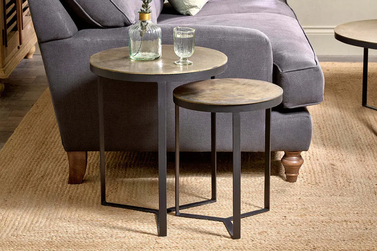Maba Nesting Side Tables Set of 2 - Antique Brass product