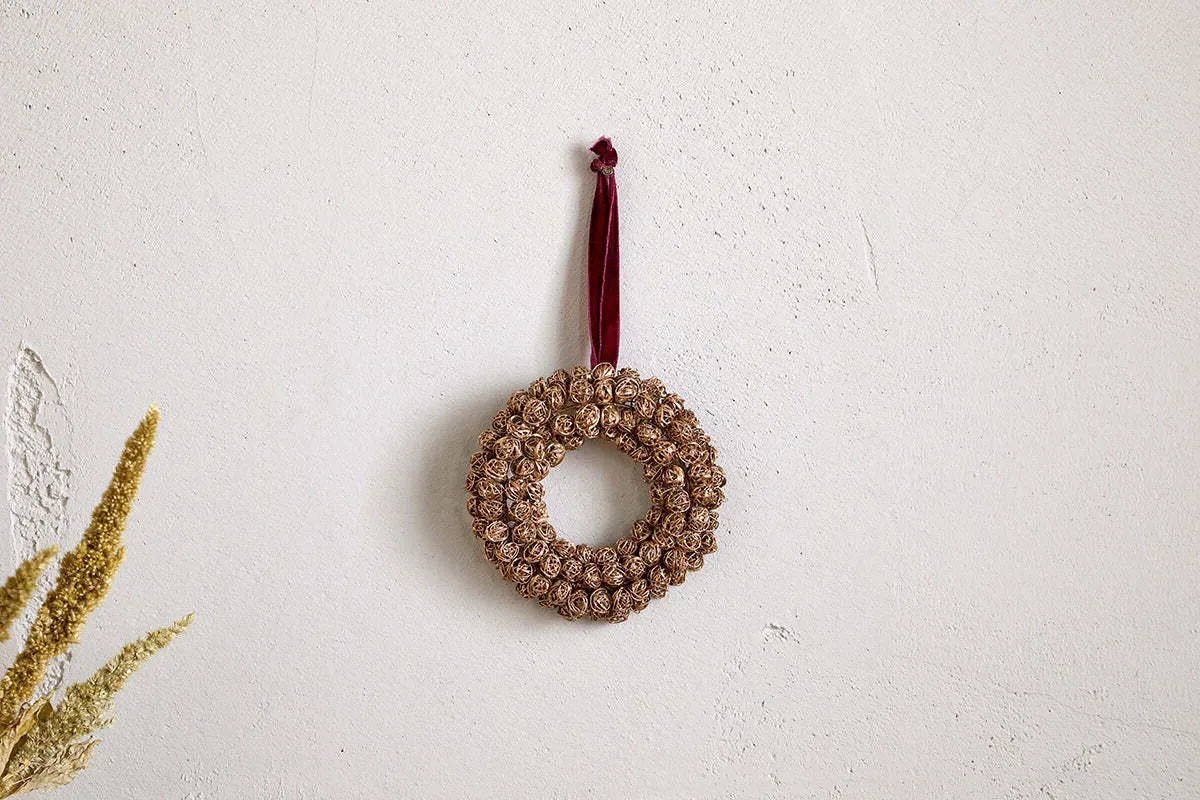 Madhi Mini Wreath Bauble - Brass image