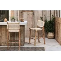 Madrisana Bar Stool - Natural, Acacia & Rattan alternate view