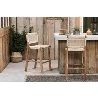 Madrisana Acacia & Rattan Bar Stool - Natural