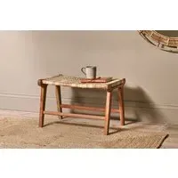 Madrisana Dining Footstool - Natural, Acacia & Rattan