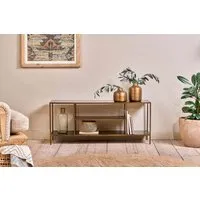 Mahi Media Standing Shelf - Brass alternate view