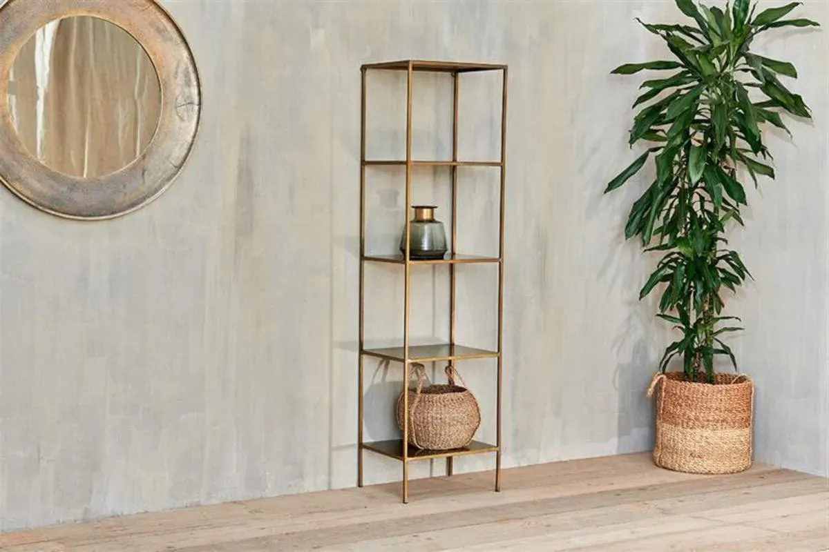 Mahi Shelving Unit - Antique Brass product