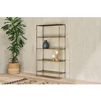Mahi Wide Shelving Unit - Antique Brass