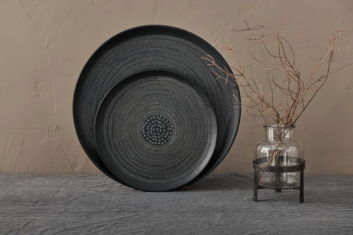 Mahika Small Serving Tray - Black, Aluminium product