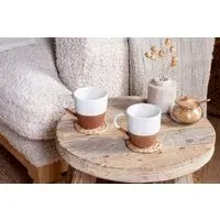 Mali Large Mug Set Of 2 - White, Terracotta