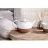 Mali Ribbed Teapot - White, Terracotta