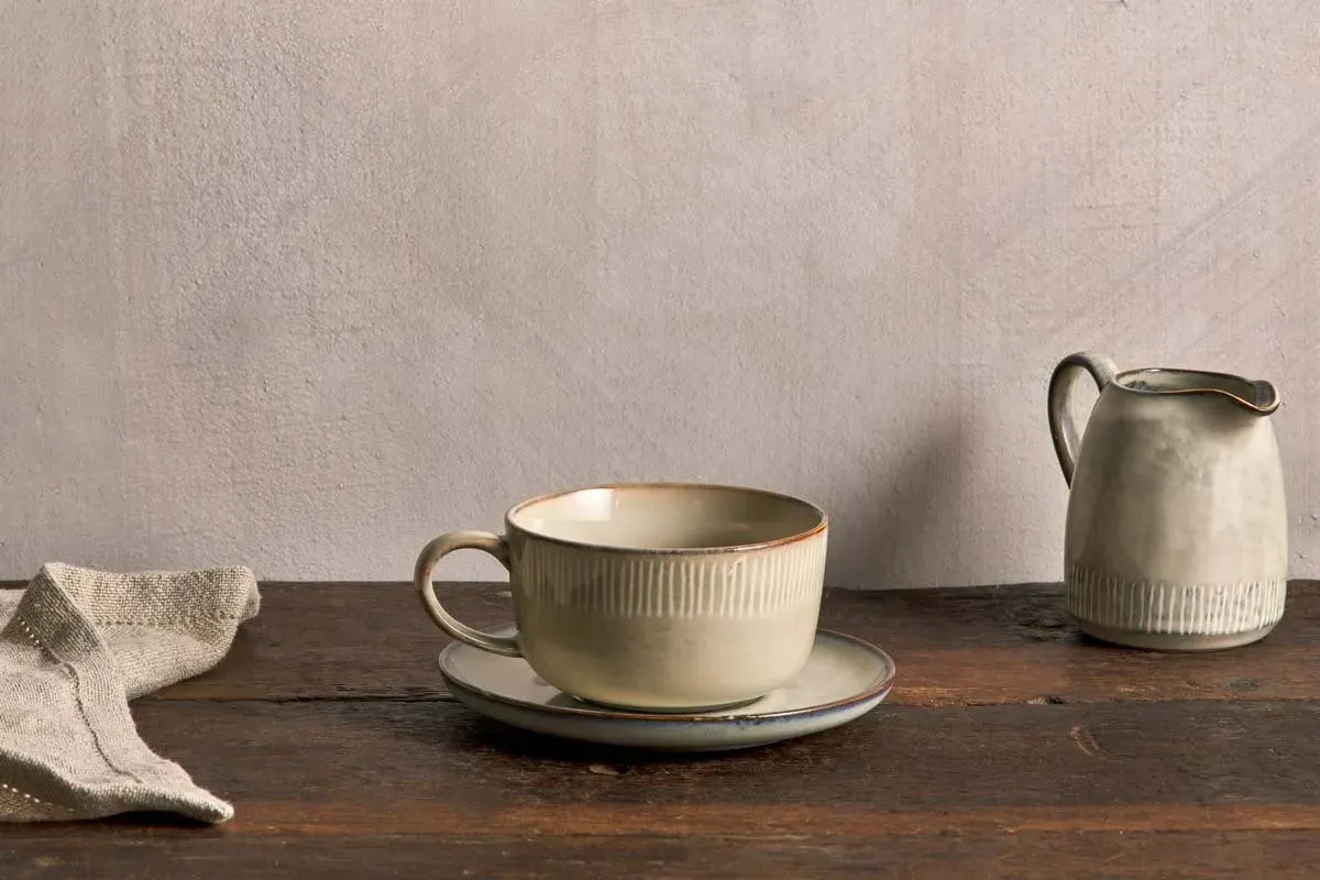 Malia Cup & Saucer - Cream, Stoneware product