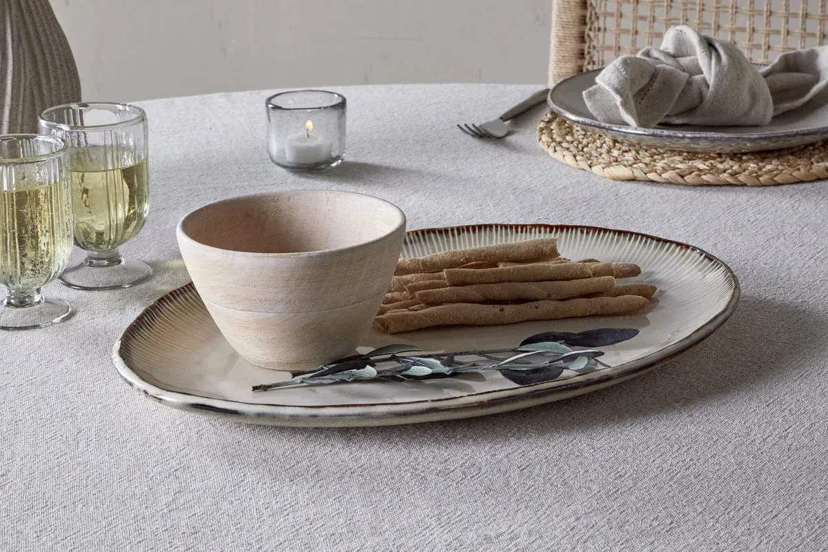 Malia Large Oval Platter - Cream image