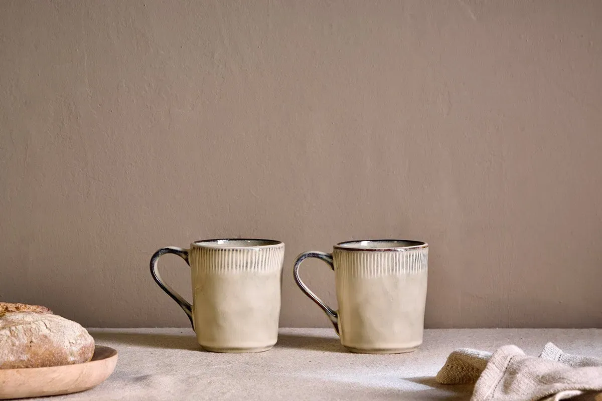 Malia Mug Set of 2 - Cream, Stoneware image
