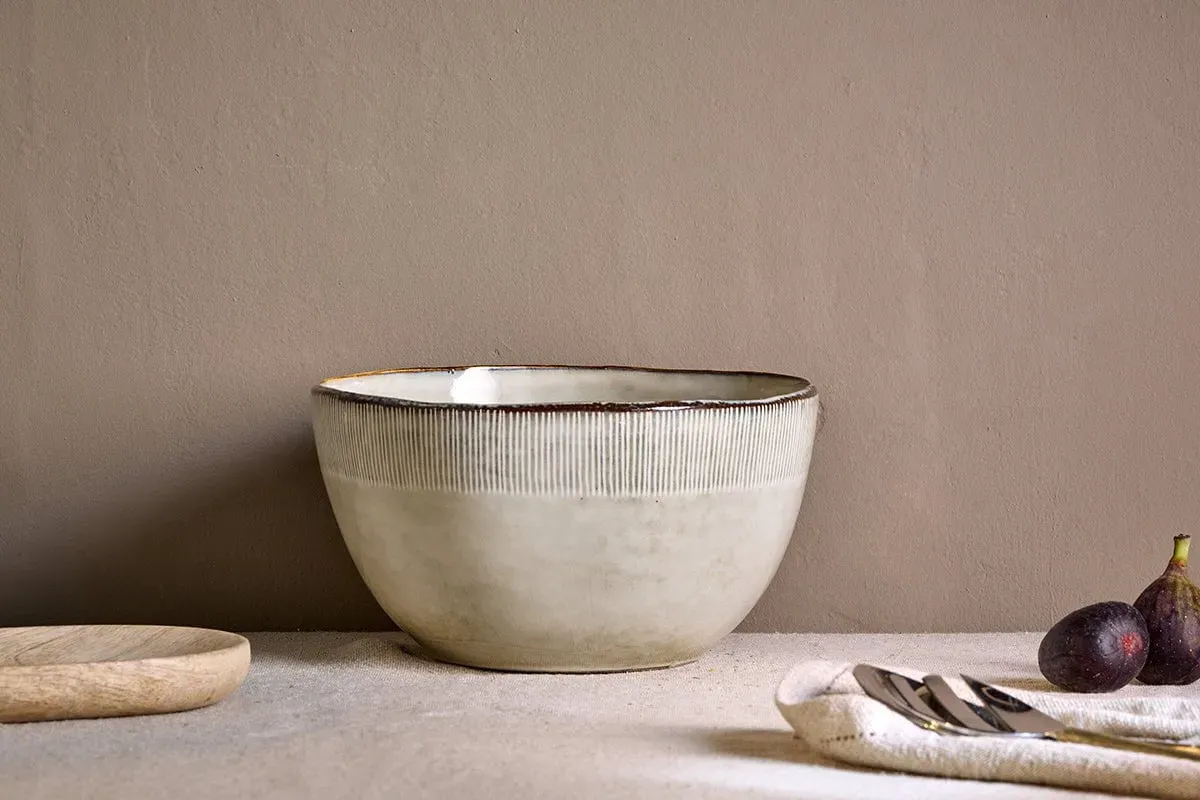 Malia Serving Bowl - Cream, Stoneware