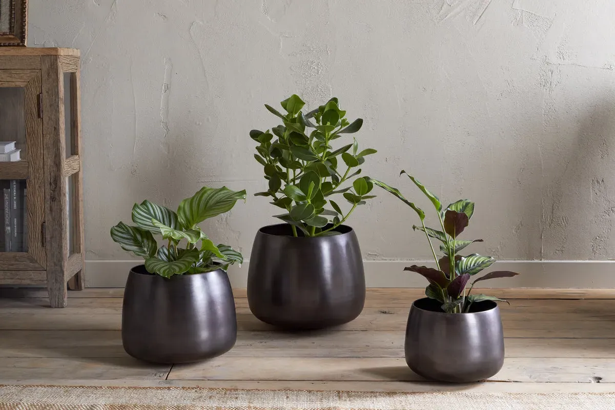 Maliki Small Plant Pot - Aged Bronze image