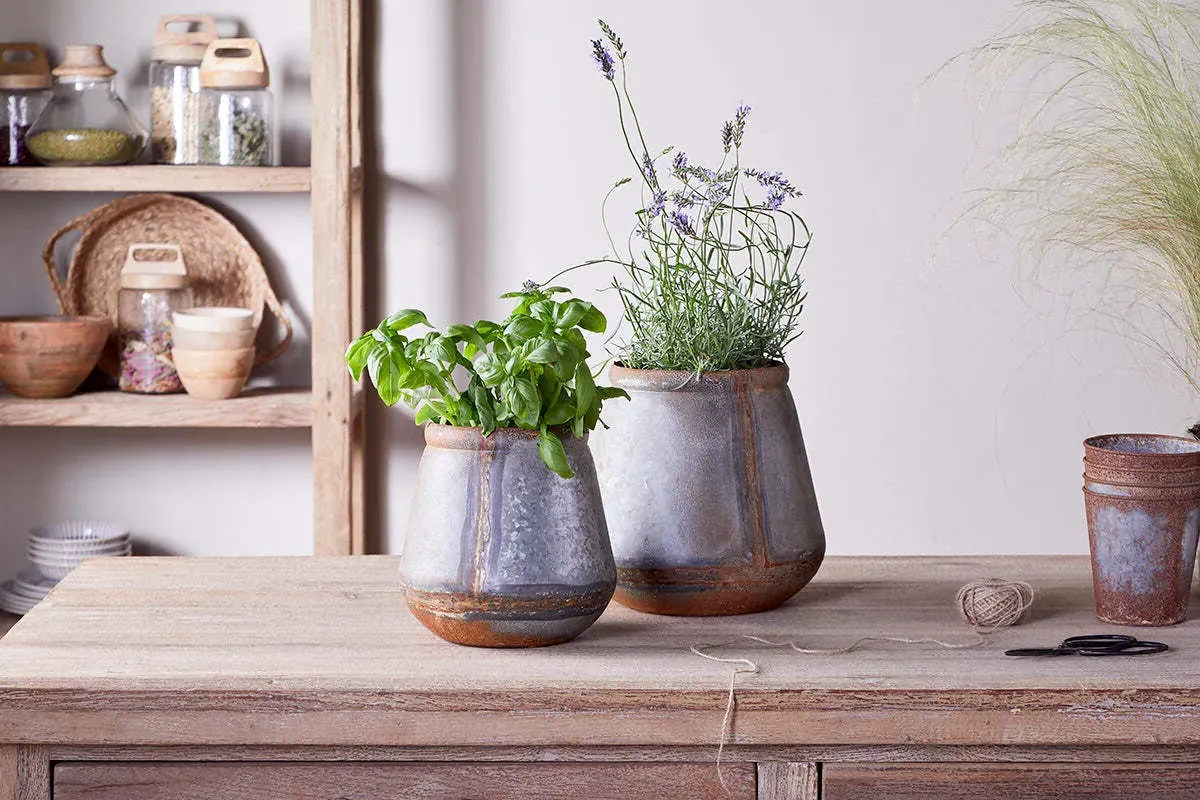 Mamba Small Outdoor Planter - Aged Zinc product