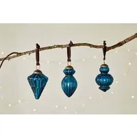 Manipur Christmas Baubles Set of 3 - Indigo alternate view