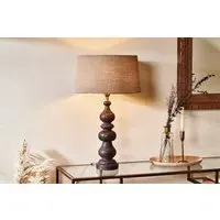 Manua Large Table Lamp - Dark Stain, Mango Wood