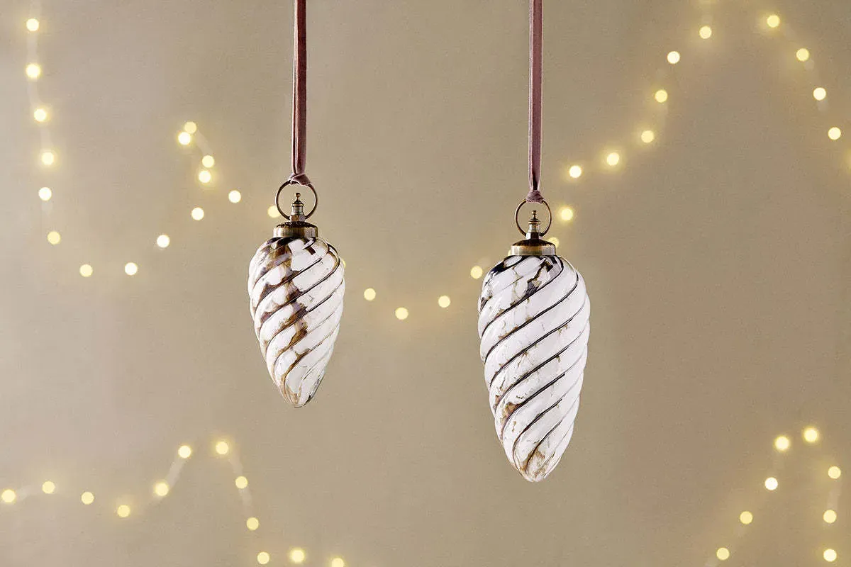 Maran Small Giant Bauble - Gold & Cream, Recycled Glass product