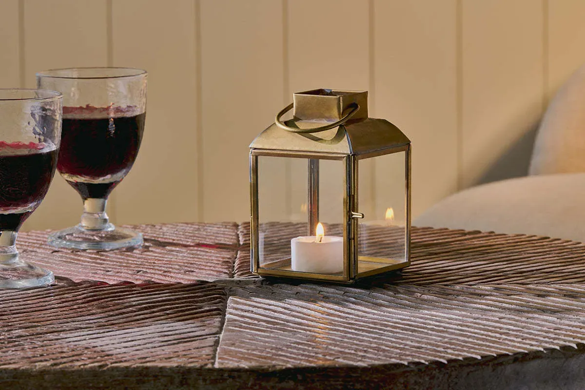 Maro Small Square Lantern - Antique Brass product