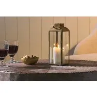 Maro Tall Brass Lantern - Antique Brass