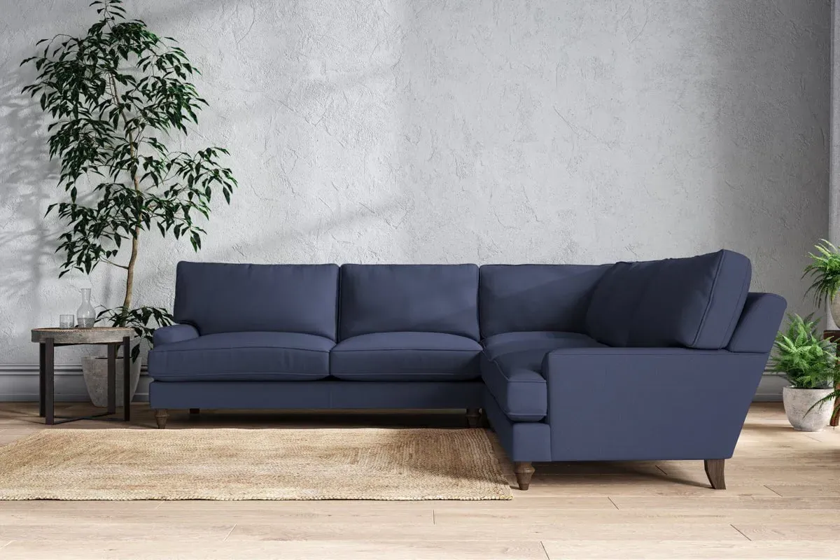 Marri Grand Corner Sofa - Navy, Recycled Cotton