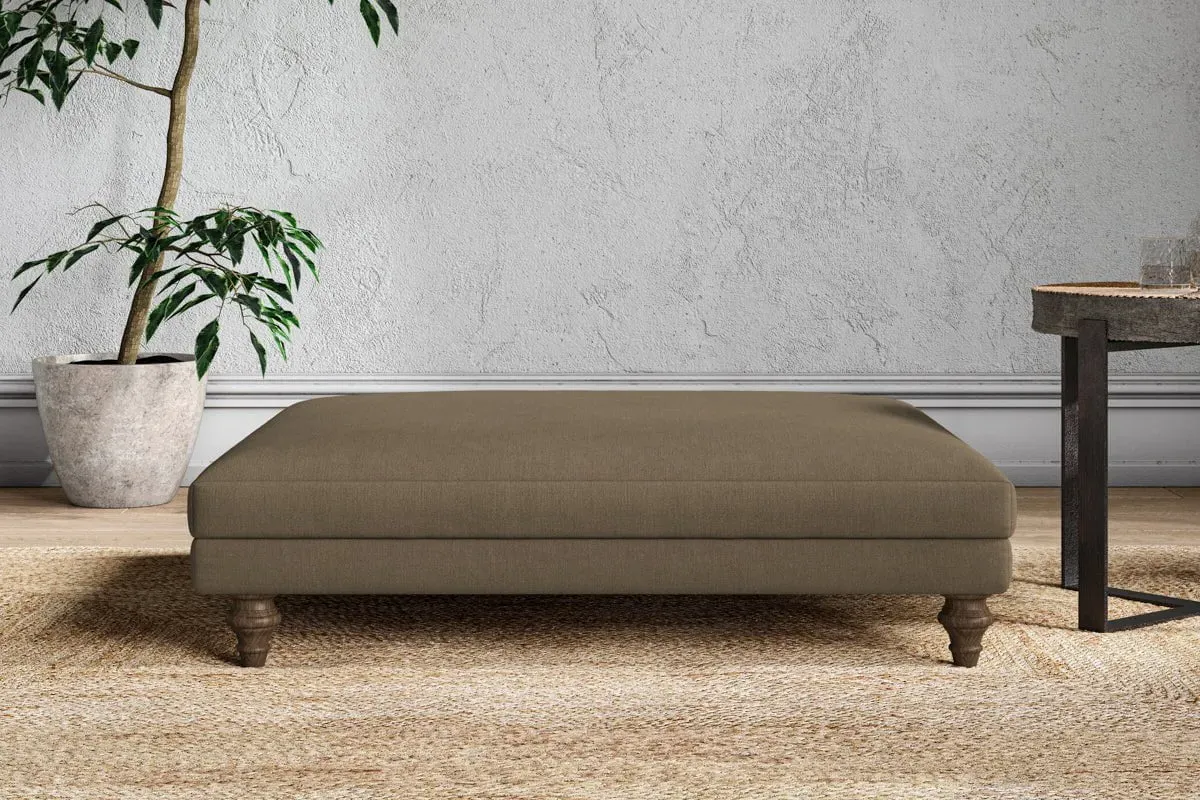 Marri Grand Dining Footstool - Chestnut, Linen