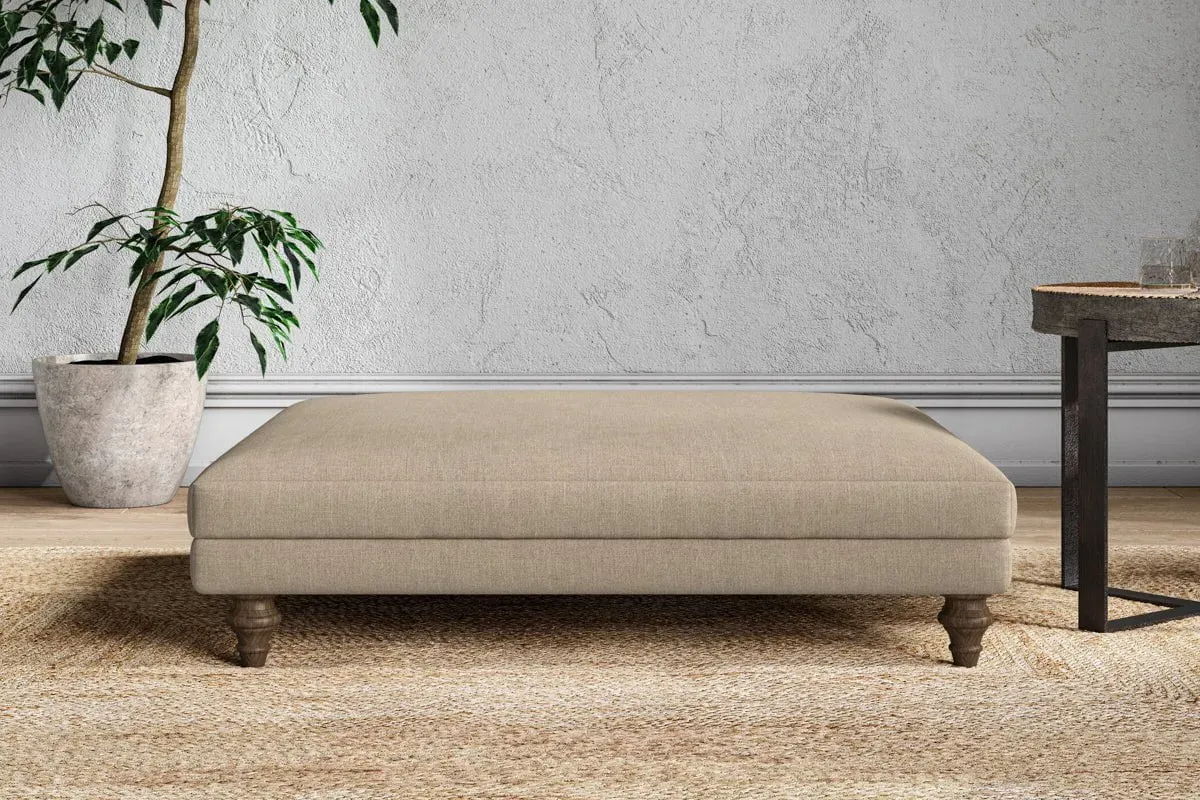 Marri Grand Dining Footstool - Pebble, Linen