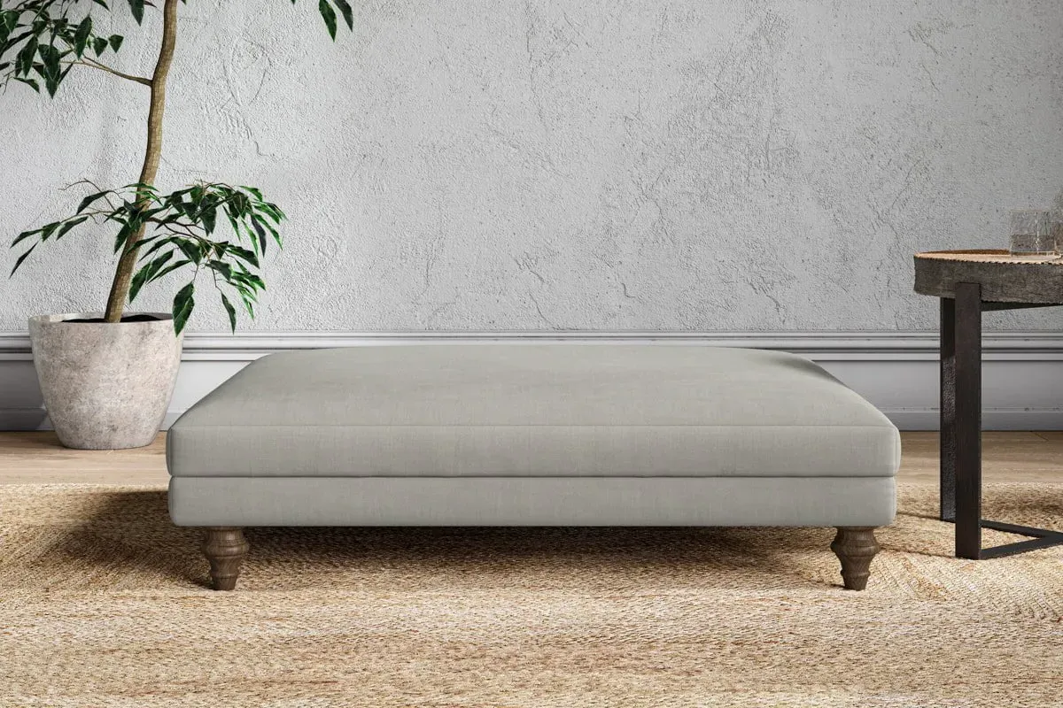 Marri Grand Dining Footstool - Smoke, Linen