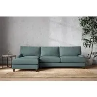 Marri Grand Right Hand Chaise Sofa - Airforce, Recycled Cotton