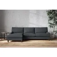 Marri Grand Right Hand Chaise Sofa - Thunder, Recycled Cotton