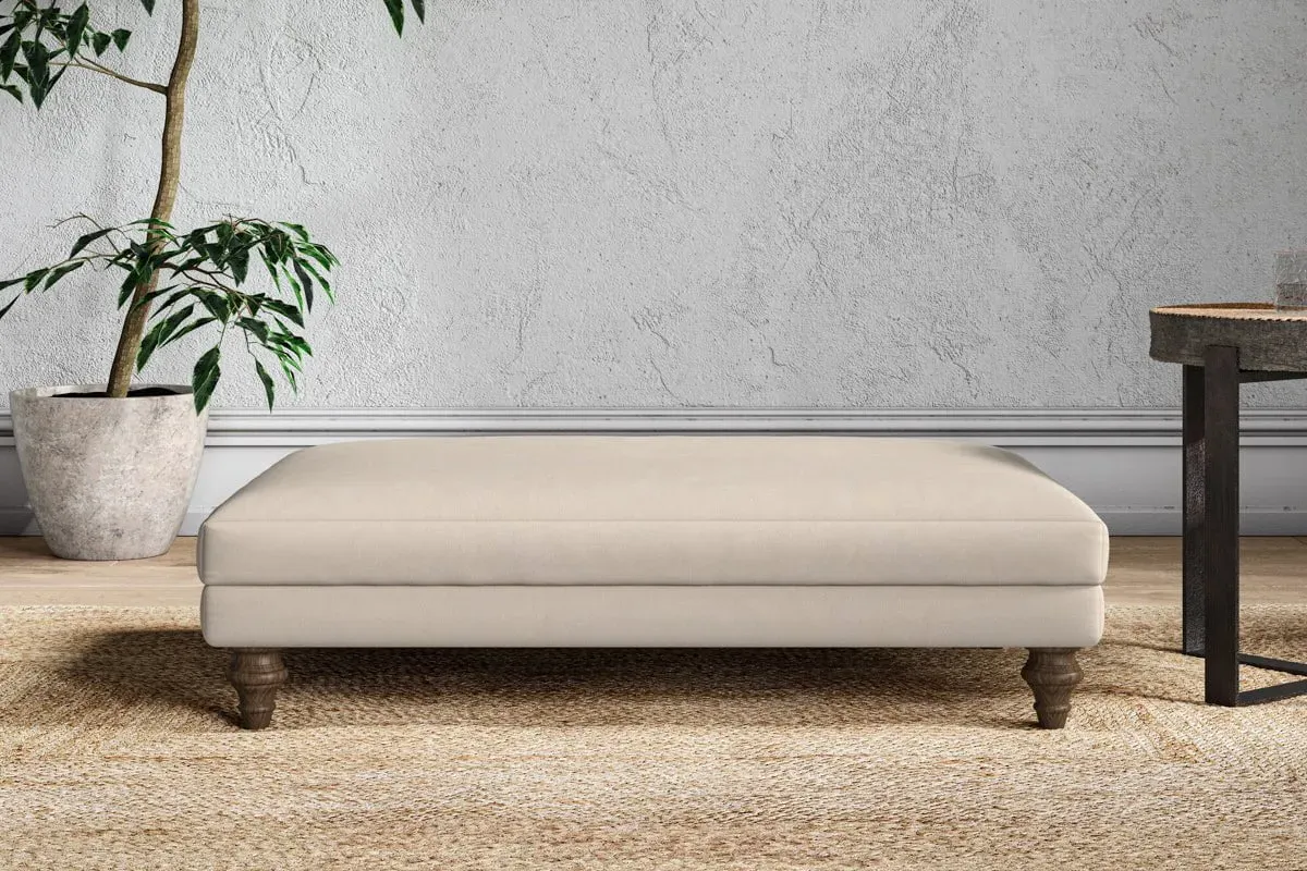 Marri Large Dining Footstool - Natural, Recycled Cotton