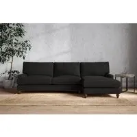 Marri Left Hand Chaise Sofa - Charcoal, Linen