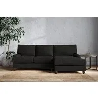 Marri Left Hand Chaise Sofa - Charcoal, Linen