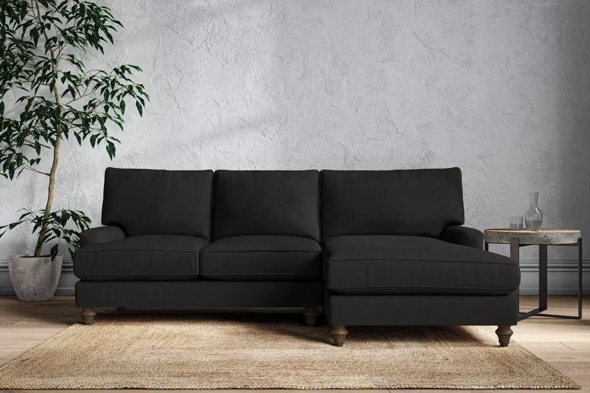 Marri Left Hand Chaise Sofa - Charcoal, Linen