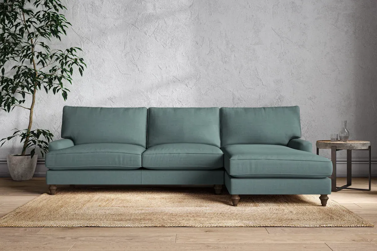 Marri Left Hand Chaise Sofa Grand - Airforce, Recycled Cotton